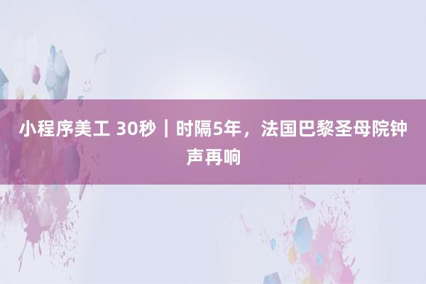 小程序美工 30秒｜时隔5年，法国巴黎圣母院钟声再响